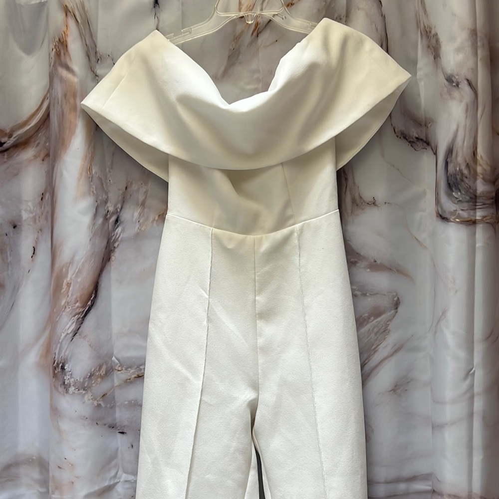 Misha Collection White Jumpsuit sz S